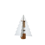 Lübech Living Xmas paper tree on woodenbase hvid 15 cm - Fransenhome